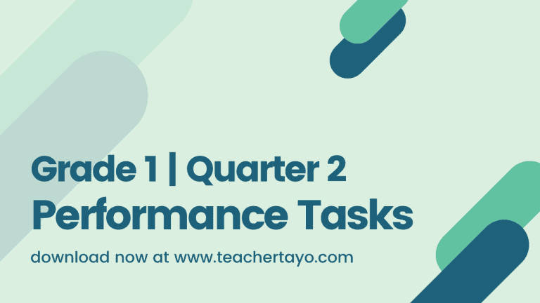 Grade 1 Performance Task for 2nd Quarter