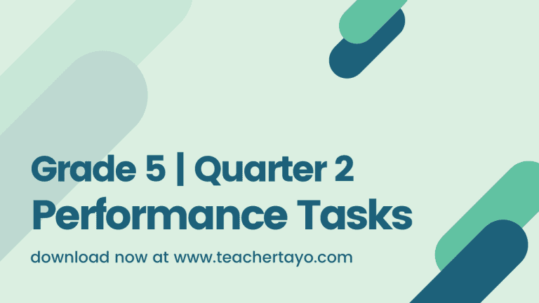 Grade 5 Performance Tasks for 2nd Quarter