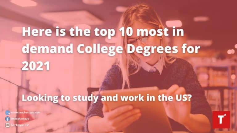 top 10 most in demand College Degrees for 2021