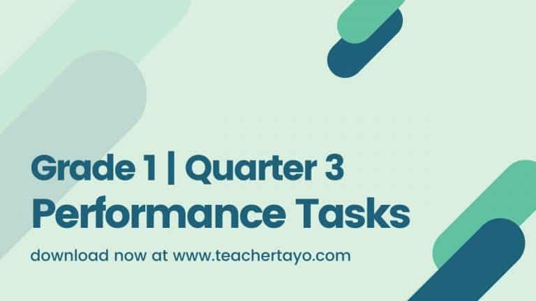 Grade 1 Performance Tasks for 3rd Quarter