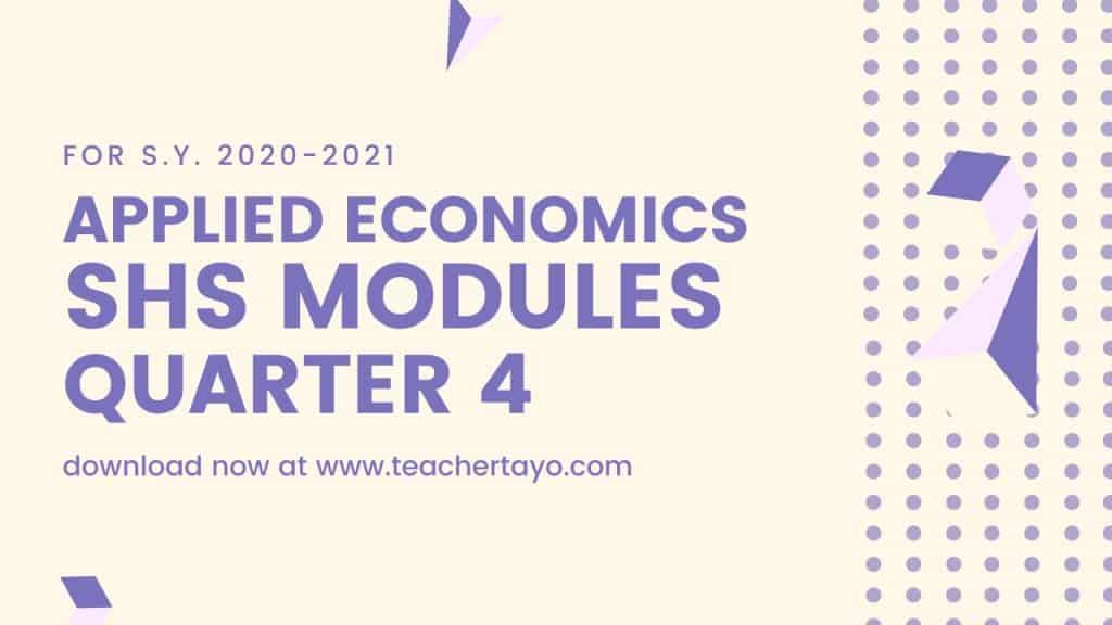 Applied Economics Senior High School Learning Modules