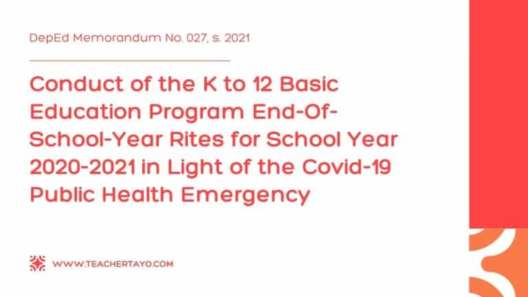 End-Of-School-Year Rites for School Year 2020-2021