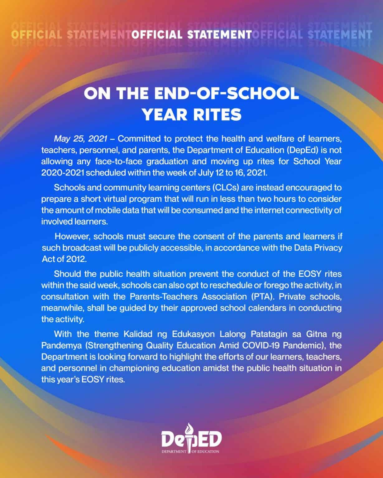 On The End Of School Year Rites DepEd Teacher Tayo On The End Of School Year Rites DepEd Teacher Tayo