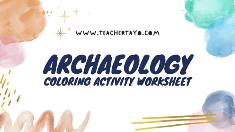 Archaeology Coloring Activity Worksheet