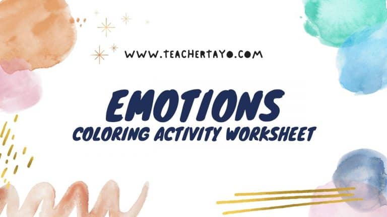 Emotions Coloring Activity Worksheet