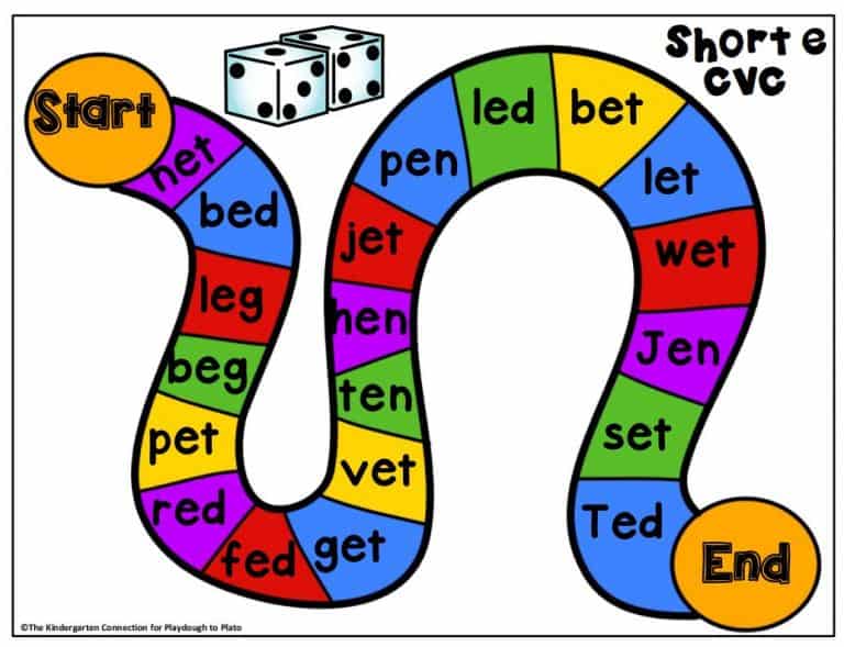 CVC Words Board Game - Teacher Tayo