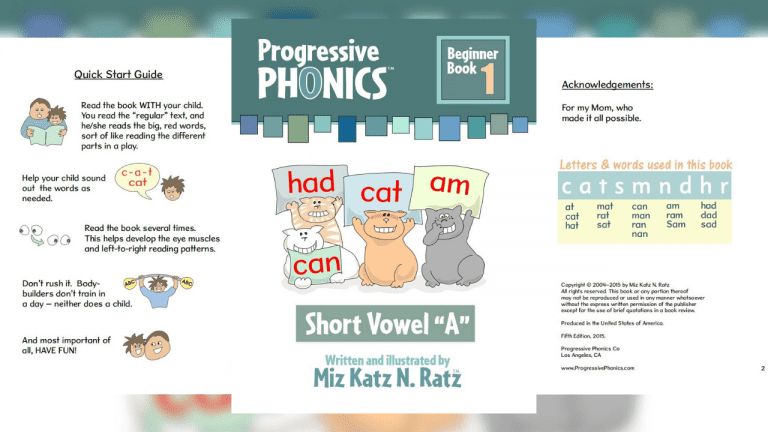 Progressive Phonics for Beginners Book 1